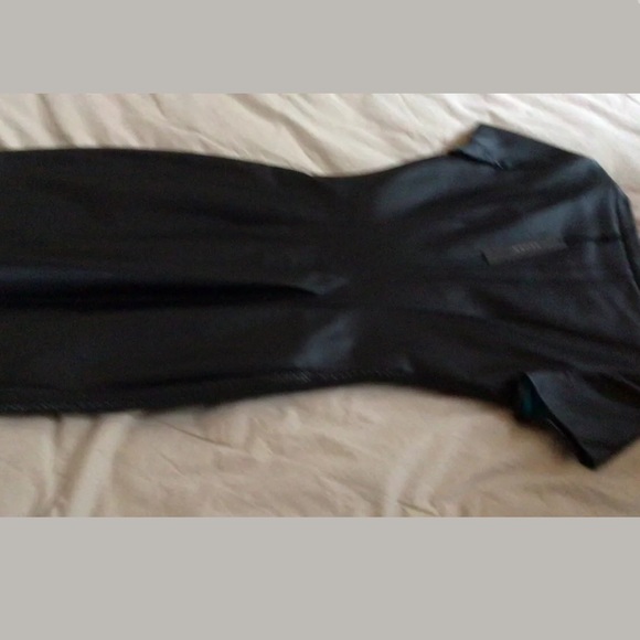 Tahari Lalita Dress, Faux Leather, Black, Size 2 - Picture 9 of 11